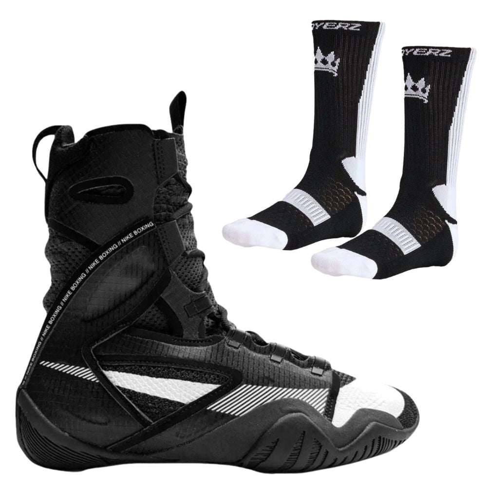 Nike Hyper KO 2 Boxing Boots Black White Free Socks