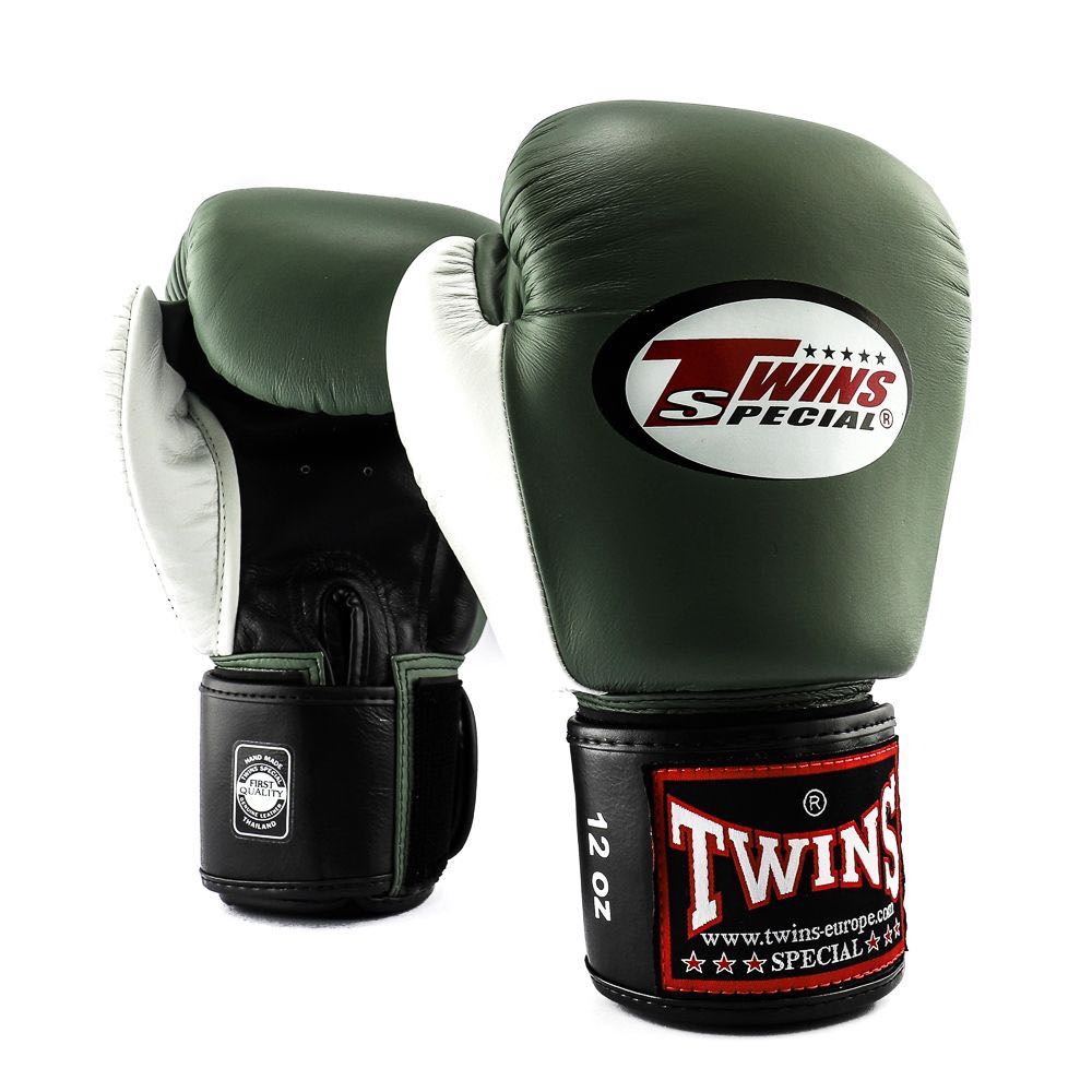 Twins 3 Tone Boxing Gloves Green White Black