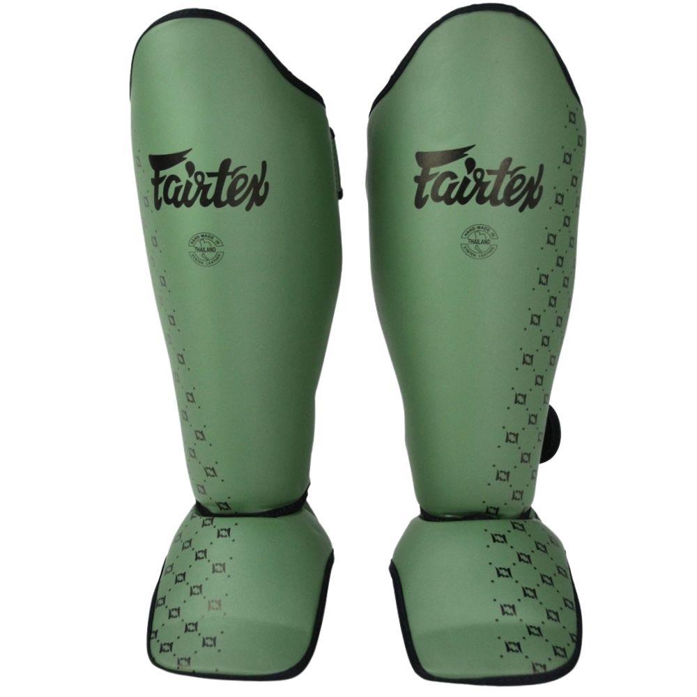 Fairtex Muay Thai Shin Pads - Olive Green-Fairtex