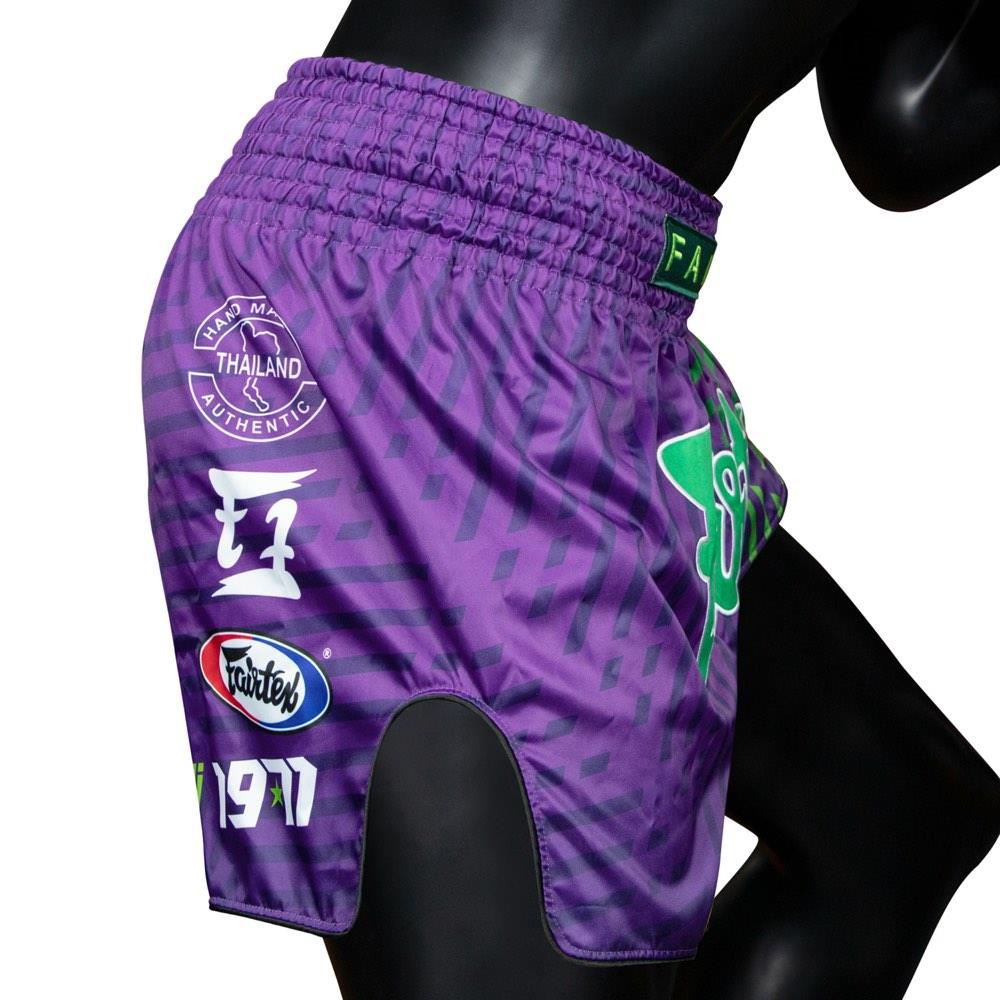 Fairtex Racer Muay Thai Shorts - Purple-Fairtex