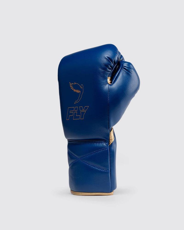 Fly Superlace X Boxing Gloves - Navy Blue/Gold-Fly