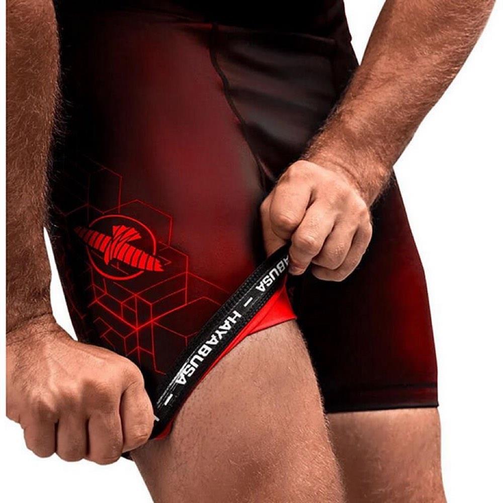 Hayabusa Geo Vale Tudo Shorts - Red-Hayabusa