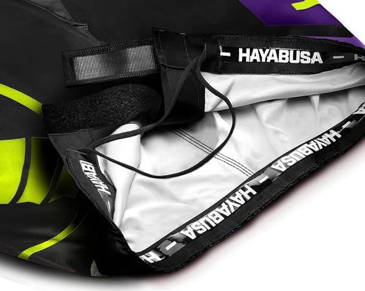 Hayabusa Icon Mid-Thigh MMA Shorts - Black/Neon-Hayabusa