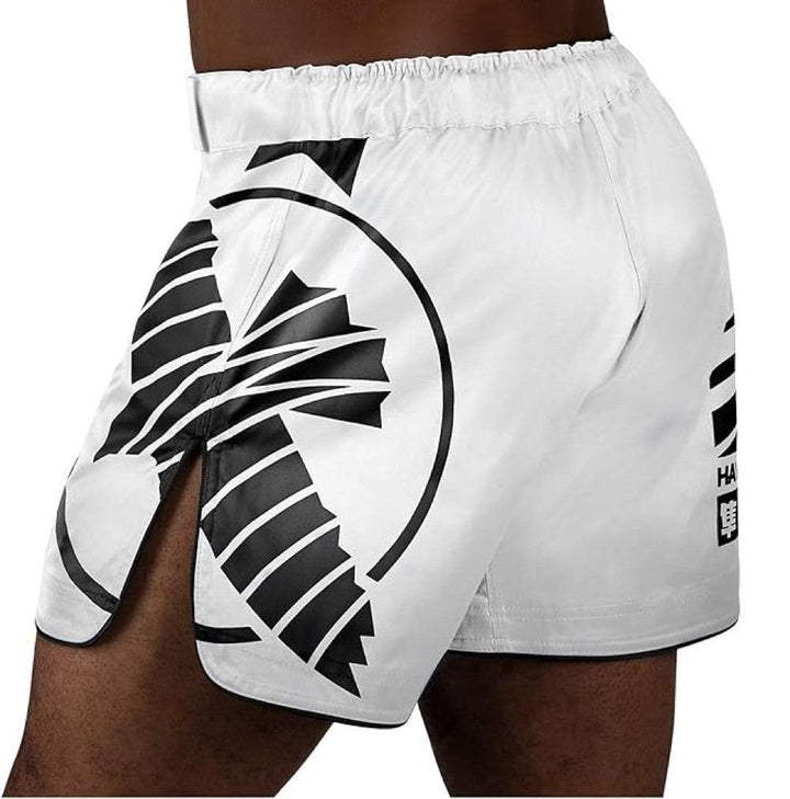 Hayabusa Icon Mid-Thigh MMA Shorts - White/Black-Hayabusa