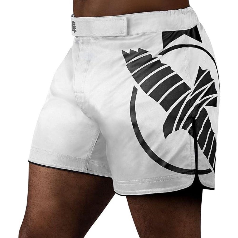 Hayabusa Icon Mid-Thigh MMA Shorts - White/Black-Hayabusa