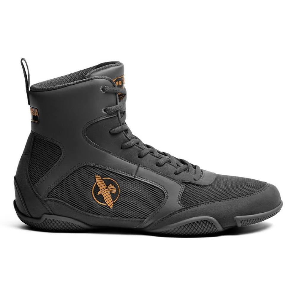 Hayabusa Pro Boxing Boots - Black/Gold-FEUK