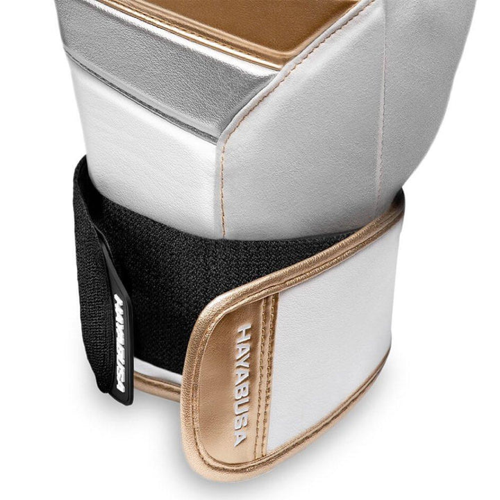 Hayabusa T3 Boxing Gloves - White/Gold-FEUK