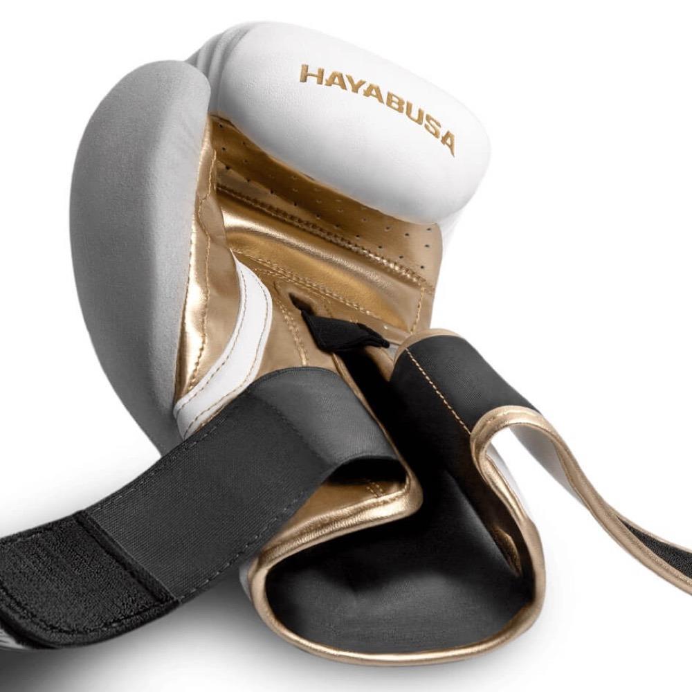 Hayabusa T3 Boxing Gloves - White/Gold-FEUK