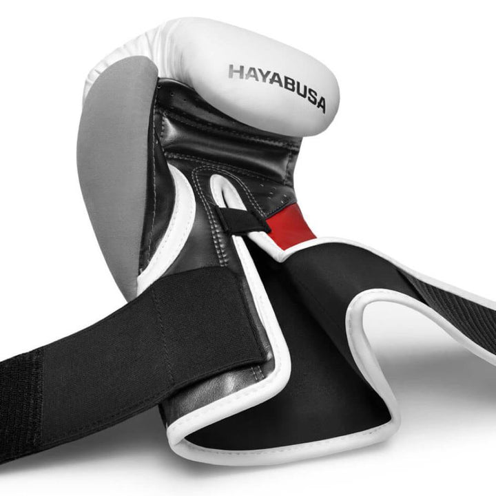 Hayabusa T3 Boxing Gloves - White/Red-FEUK