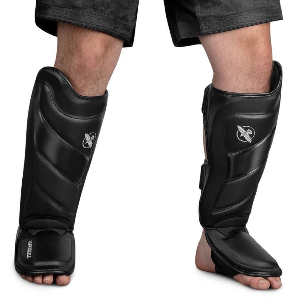 Hayabusa T3 Striking Shin Guards - Black/Black-FEUK