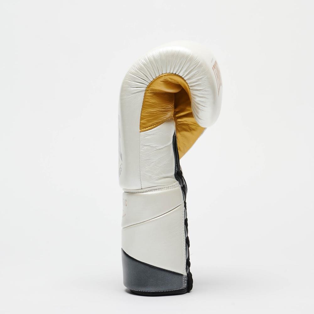 Leone Authentic Lace Boxing Gloves - White-Leone 1947