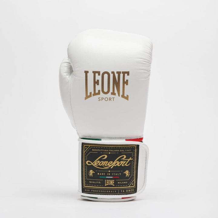 Leone Orlando Classico Tricolore Boxing Gloves - White-Leone 1947