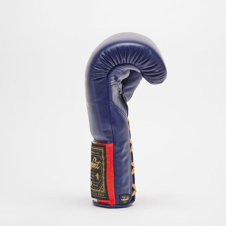 Leone Orlando Classico Tricolore Lace Boxing Gloves - Blue-Leone 1947