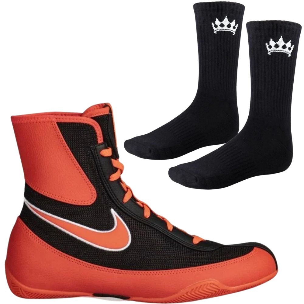 Nike Machomai 2 Boxing Boots - Crimson/Black (Free Playerz Socks)-Nike