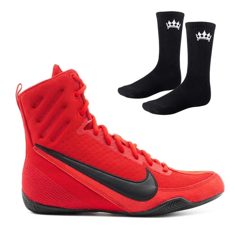 Nike Machomai 3 Boxing Boots - Red/Black - Free Socks-Nike