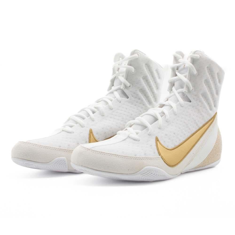 Nike Machomai 3 Boxing Boots - White/Gold - Free Socks-Nike