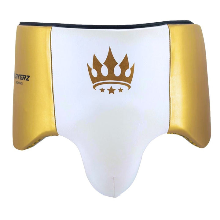 Playerz Power Groin Guard - White/Gold-Playerz Boxing