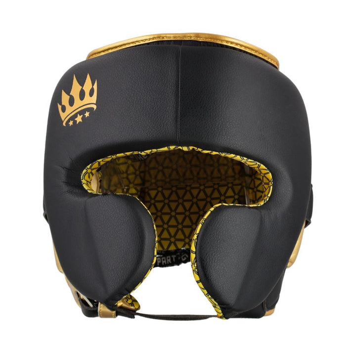 Playerz Power Head Guard - Black/Gold-Playerz Boxing