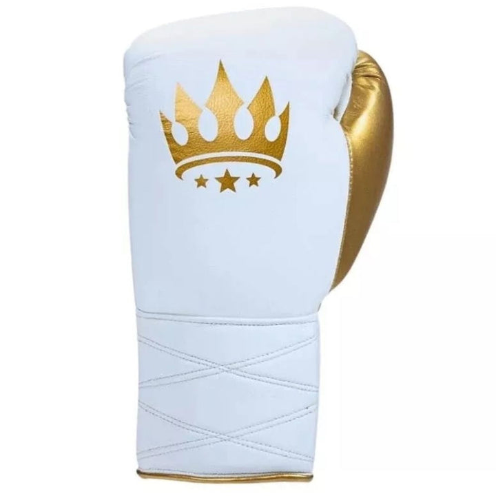 Playerz Power Lace Boxing Gloves - White/Gold-Playerz Boxing