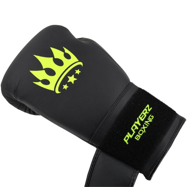 Playerz SparTech Boxing Gloves - Black/Neon-Playerz Boxing