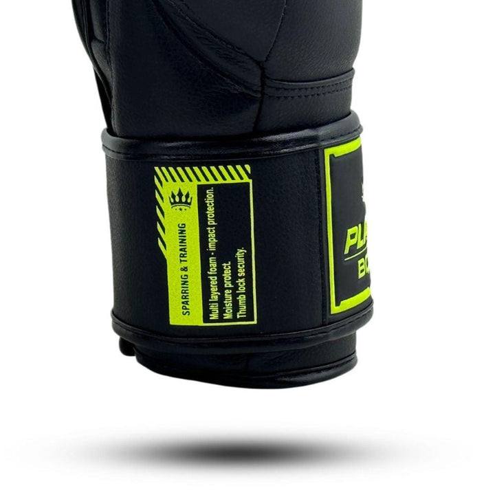 Playerz SparTech Boxing Gloves - Black/Neon-Playerz Boxing