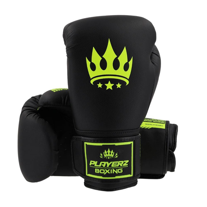 Playerz SparTech Boxing Gloves - Black/Neon-Playerz Boxing