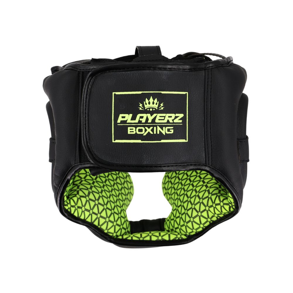 Playerz SparTech Head Guard - Black/Neon-Playerz Boxing