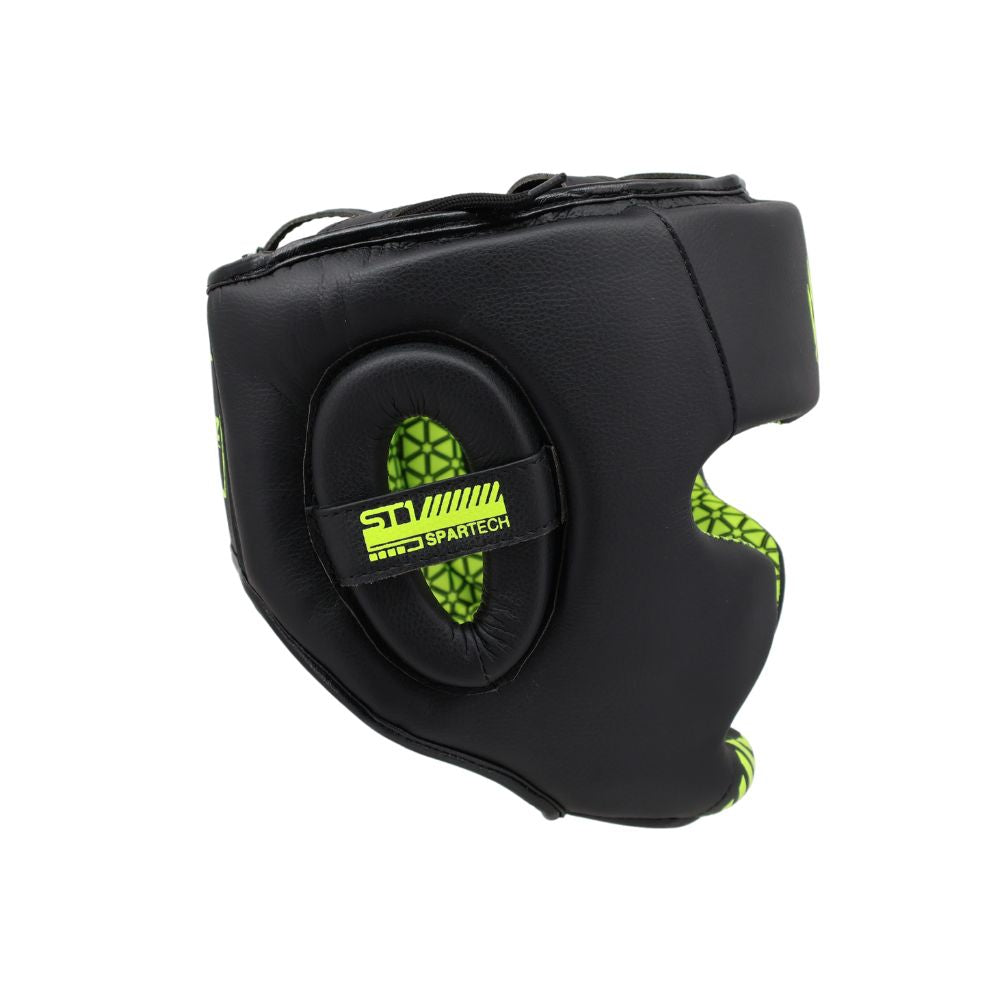 Playerz SparTech Head Guard - Black/Neon-Playerz Boxing