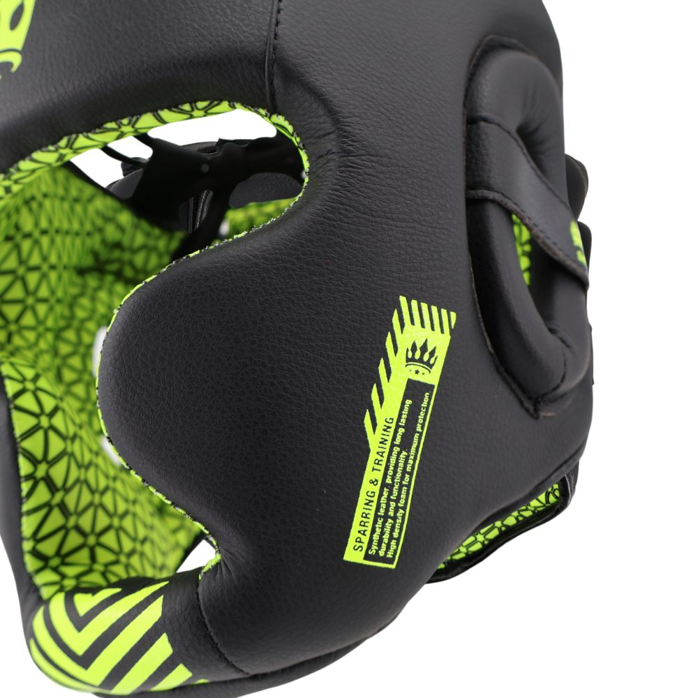 Playerz SparTech Head Guard - Black/Neon-Playerz Boxing