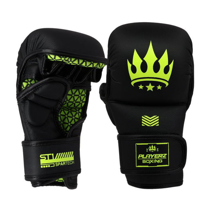 Playerz SparTech MMA Sparring Gloves - Black/Neon-Playerz Boxing