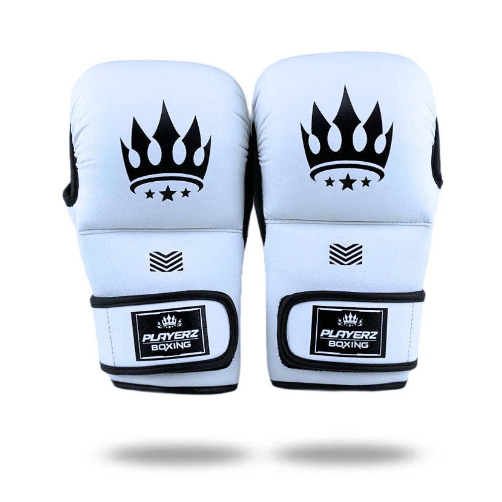 Playerz SparTech MMA Sparring Gloves - White/Black-Playerz Boxing