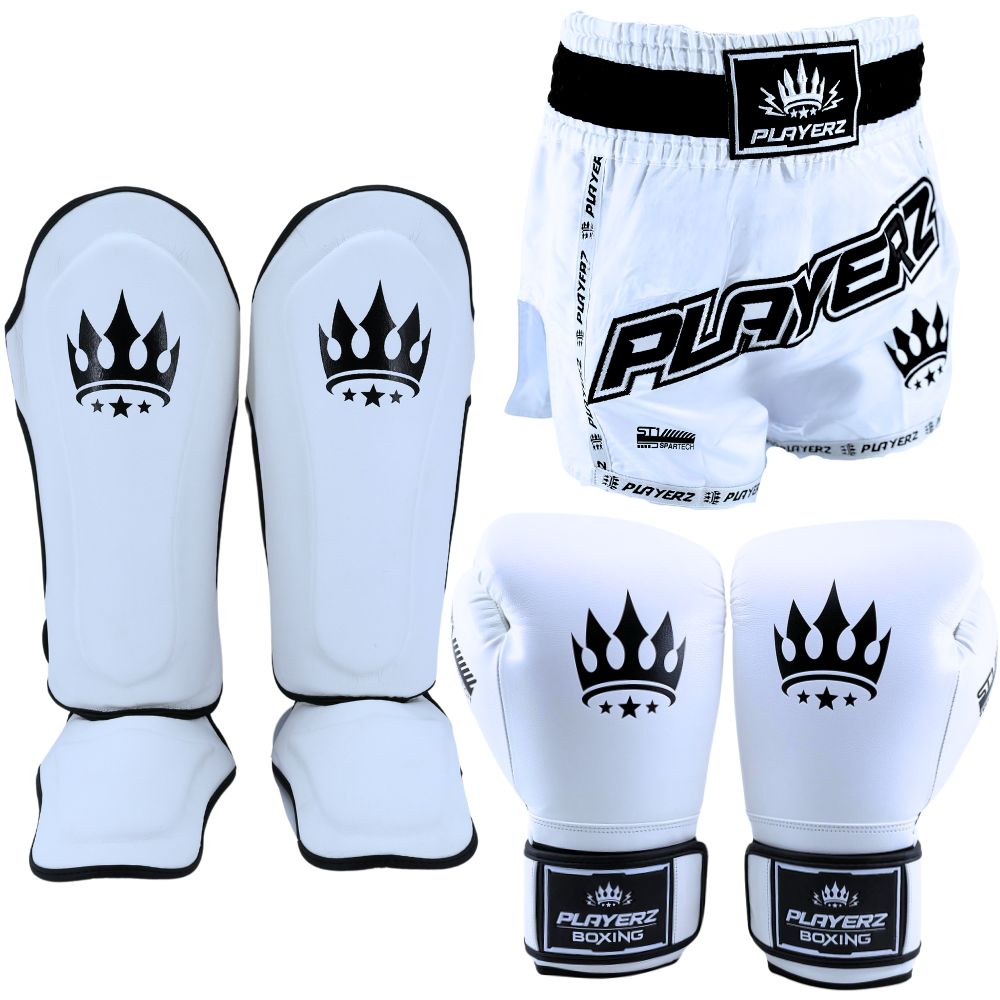 Playerz SparTech Muay Thai Set - White-Playerz Boxing