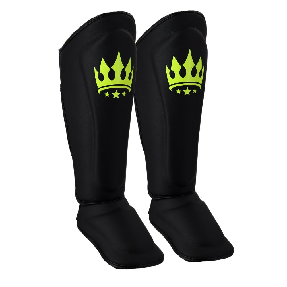 Playerz SparTech Shin Guards - Black/Neon-Playerz Boxing