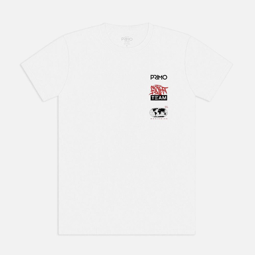 Primo Fight Team Cotton T-Shirt - White-Primo