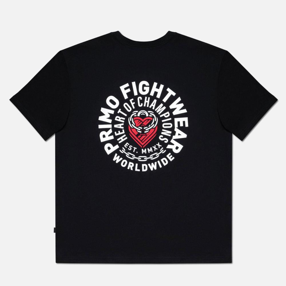 Primo Heart Of Champions Cotton T-Shirt - Black-Primo