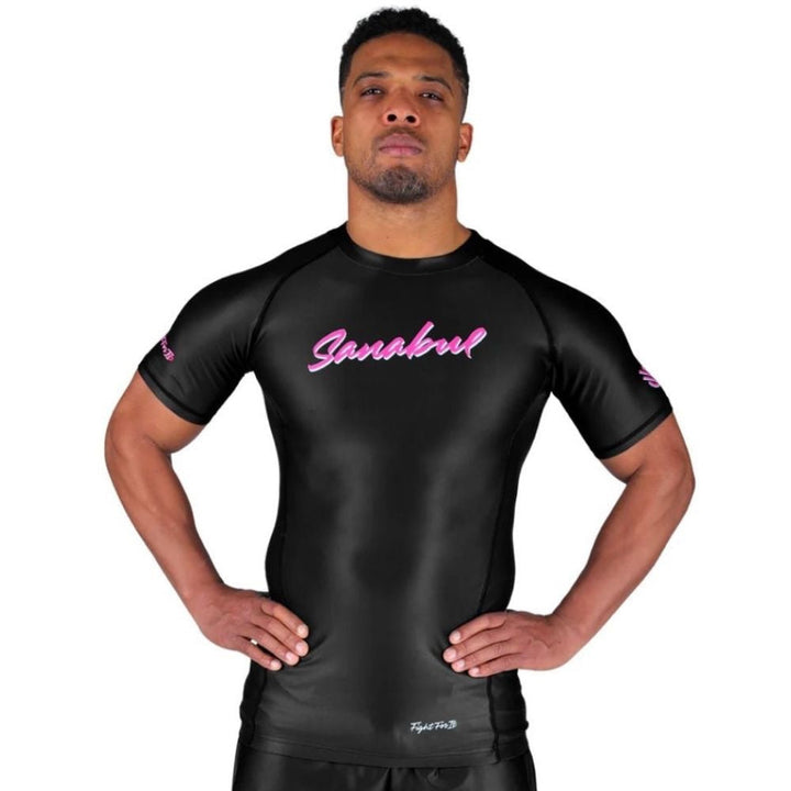 Sanabul Tropic BJJ Rash Guard - Black/Pink-Sanabul