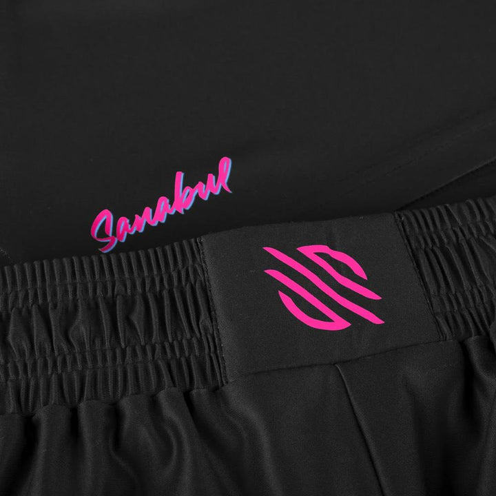 Sanabul Tropic MMA Shorts - Black/Pink-Sanabul