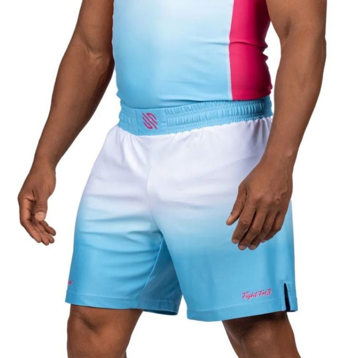 Sanabul Tropic MMA Shorts - White/Pink/Blue-Sanabul