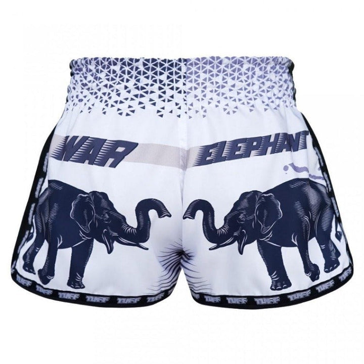 TUFF Retro Muay Thai Shorts - White War Elephant