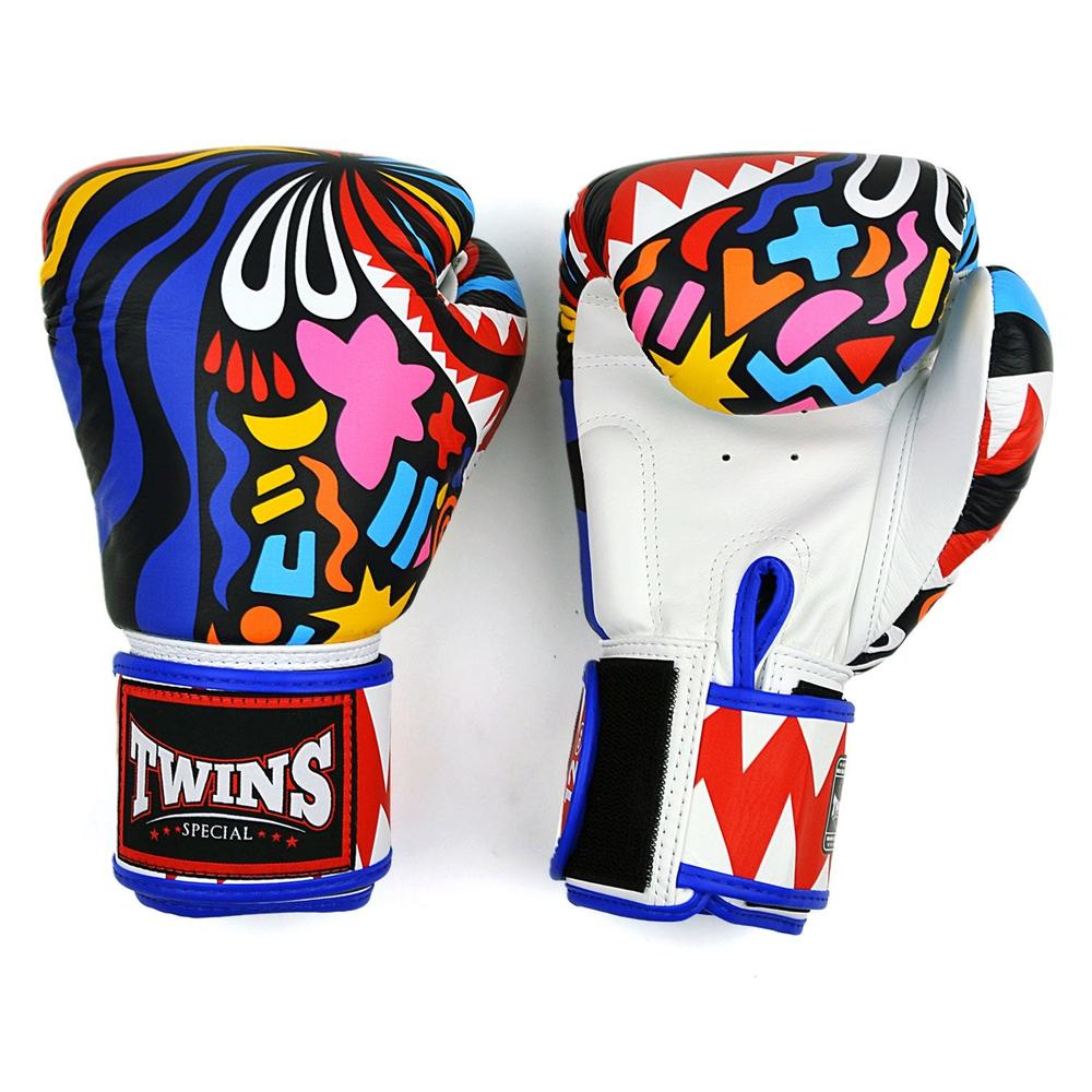 Twins Abstract Boxing Gloves - White/Blue-Twins