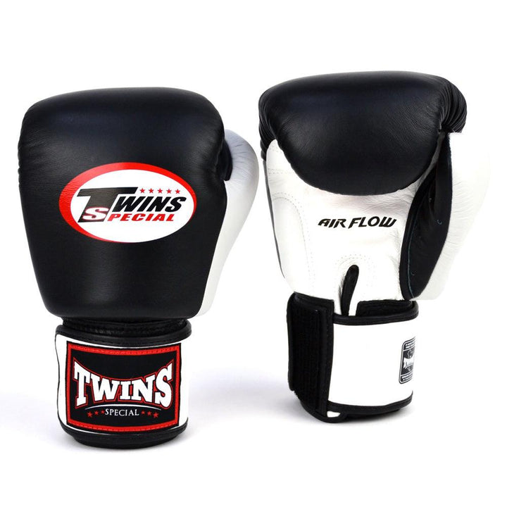 Twins Air Flow Boxing Gloves - Black/White-Twins