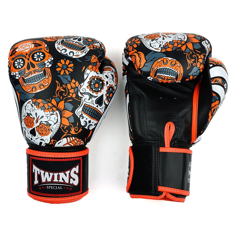 Twins Calaveras Boxing Gloves - Orange-Twins