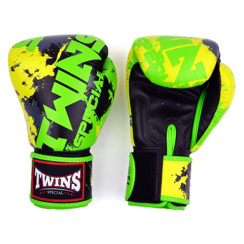 Twins Candy Boxing Gloves - Black/Green-Twins