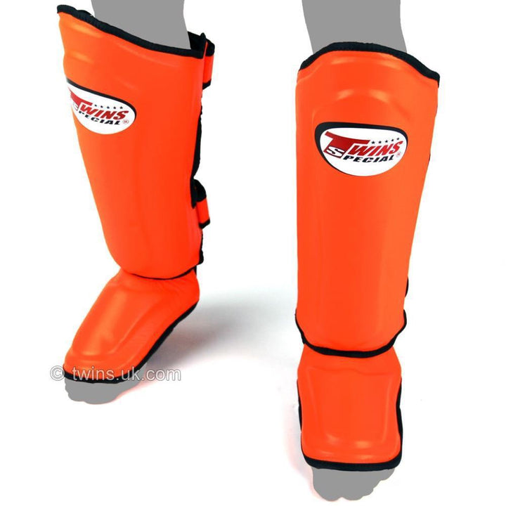 Twins Double Padded Shin Guards - Orange