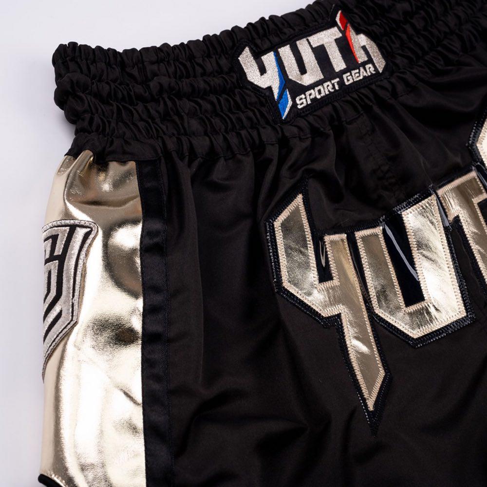 Yuth Hologram Muay Thai Shorts - Black/Gold-Yuth Sport Gear